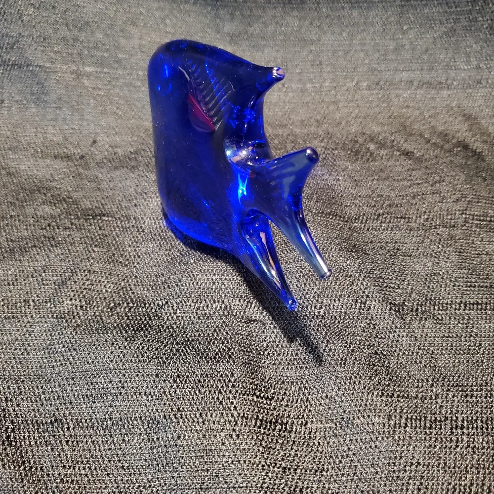 Blue Glass Fish Figurine